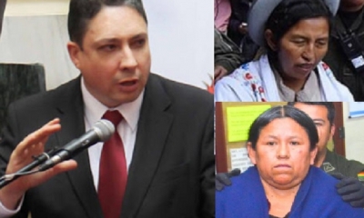 Ministro de Justicia y las ex ministras/Foto. Kandire.bo