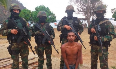 Captura de un presunto mercenario en Petaquirito, estado La Guaira, Venezuela, 13 de mayo de 2020.