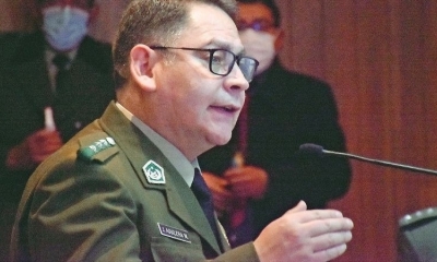 El comandante de la Policía Boliviana, Jhonny Aguilera. 