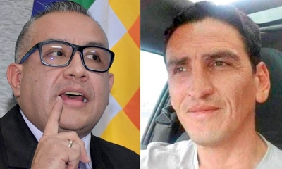 El viceministro de Régimen Interior, Nelson Cox y Antonio Bascopé, uno de los líderes de la RJC 