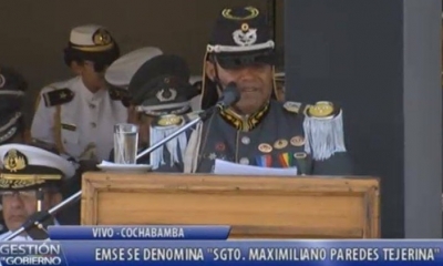 Coronel DAEN, Luis Alberto Arce, Comandante de la EMSE/Foto. ABI