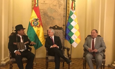 Presidente en ejercicio de Bolivia, Álvaro García Linera, en el Palacio de Gobierno, en la ciudad de La Paz. Foto: ABI