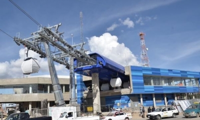 La estación de la Línea Azul del Teleférico, sobre la Avenida Panorámica Norte