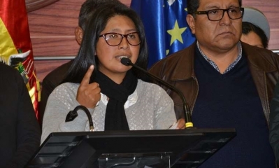 La presidenta del Senado, Eva Copa. 