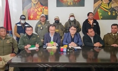 Conferencia de prensa autoridades de Chile y Bolivia. Foto: Captura video.