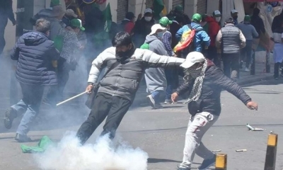 Manifestaciones de maestros en La Paz  