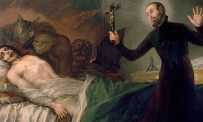 San Francisco de Borja practicando un exorcismo. Pintura de Francisco Goya. | Fuente: Dominio público