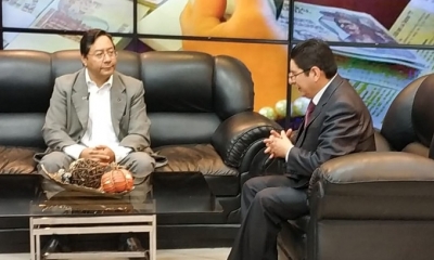 Arce Catacora, durante una entrevista con RTP