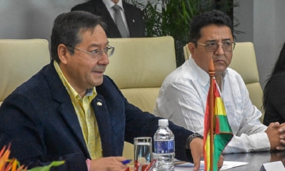 El presidente del Estado, Luis Arce Catacora