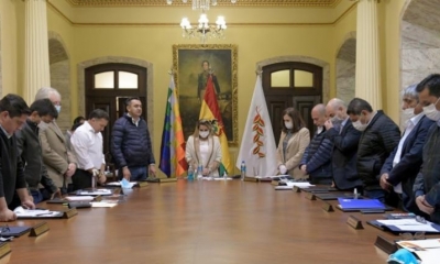 La presidenta Jeanine Áñez en la reunión de Gabinete. | Agencias