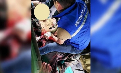 Un efectivo UMOPAR, fue herido en Villa Tunari/Foto. RRSS