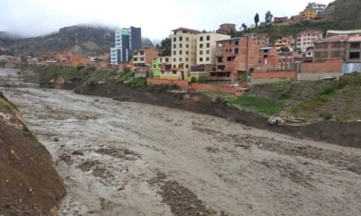 Las lluvias en La Paz provocaron el crecimiento de los ríos de la sede de gobierno. 