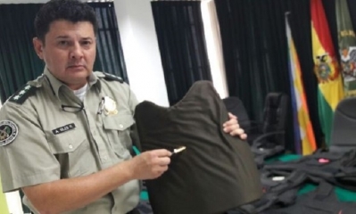El comandante policial recordó a los fallecidos y a los policías heridos durante el megaoperativo. Foto: RRSS