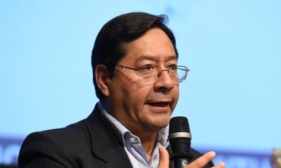 El candidato a la presidencia por el Movimiento al Socialismo (MAS), Luis Arce
