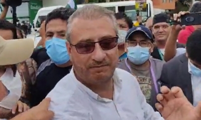 Rómulo Calvo, este lunes. Foto: Captura de Pantalla (Comité pro Santa Cruz).