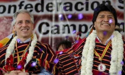 Evo Morales y  Álvaro García/Foto. Archivo 