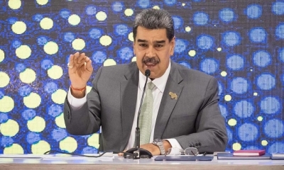 El presidente de Venezuela, Nicolás Maduro, habla durante un acto en el Consejo Nacional Electoral (CNE), en Caracas 