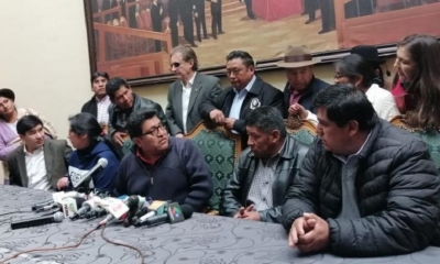 La bancada de senadores del MAS. | Foto: @SenadoBolivia
