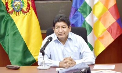 El ministro de Obras Públicas, Servicios y Vivienda, Edgar Montaño