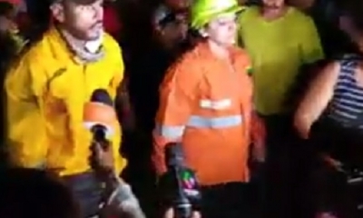 Un grupo de comunarios protesto en las oficinas del ministro/Foto. Captura de pantalla 