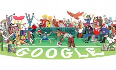 Primer doodle del Mundial. | Google