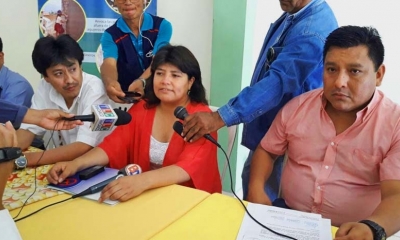 Responsables del Chagas, realizando la invitación