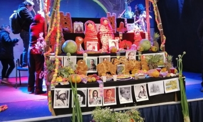 El altar se armó en La Casa del Artista/Foto. BTV