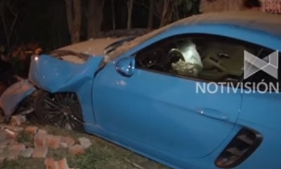 El vehículo luego del accidente fue abandonado/Foto. Captura de pantalla