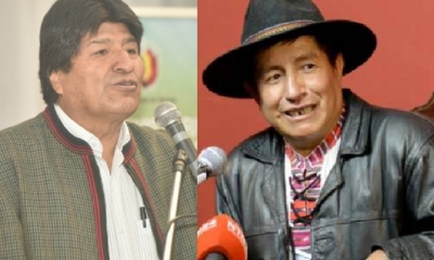 Evo Morales y Rafael Quispe/Foto. Kandire