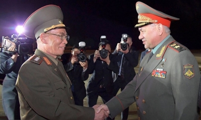 Serguéi Shoigú encabezó una comisión de alto nivel que llegó a Corea del Norte. | Fuente: AFP