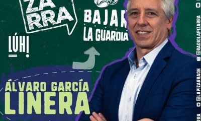 El banner con el que se promocionó la entrevista al exvicepresidente Álvaro García Linera en la radio argentina La Pizarra.