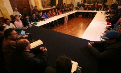 Reunión entre instituciones de Chuquisaca y Gobierno por el tema Incahuasi. Foto: RRSS