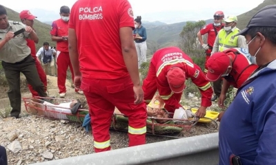 Embarrancamiento a la altura de Falda la Queñua