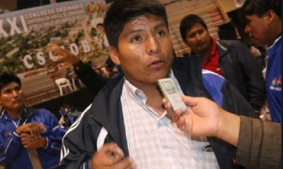 Leonardo Loza, dirigente de los cocaleros del Chapare/Foto. RRSS