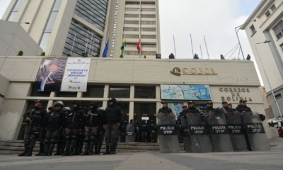 Así amaneció la oficina central de La Paz/Foto. RRSS