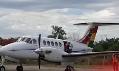 Viaje de la presidencial en un avión de la FAB hasta Roboré. 