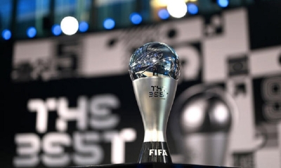 El trofeo del The Best de la Fifa, en la ceremonia de 2020