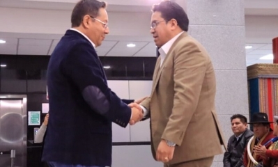El presidente Luis Arce y César Siles