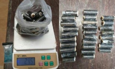 Estas son los cilindros de droga encontrado en el estómago del hombre/Foto. RRSS