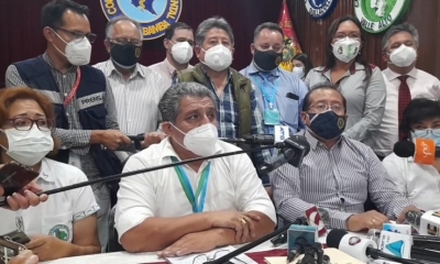 Representantes de los profesionales en salud en rueda de prensa