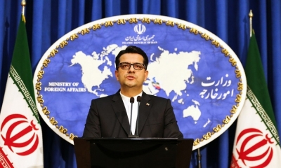 Abbas Mousavi, portavoz del Ministerio de Exteriores de Irán, da una conferencia de prensa en Teherán, el 28 de mayo de 2019.
