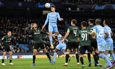 Una escena del partido de vuelta de octavos de final de la UEFA Champions League entre el Manchester City y el Sporting de Lisboa