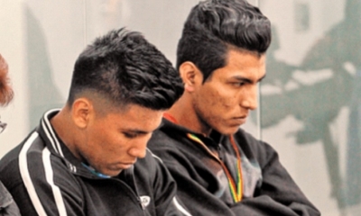 Michel Durán Vásquez (izquierda) recibió la pena máxima. Brayan (derecha), el otro implicado, sigue en juicio. Foto: EL DEBER