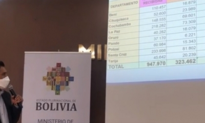 El ministro de Salud, Jeyson Auza, demostró las cifras/Foto.ABI