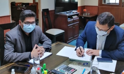 El ministro de Economía, Marcelo Montenegro, sostuvo una reunión con el gobernador y alcalde de Tarija.