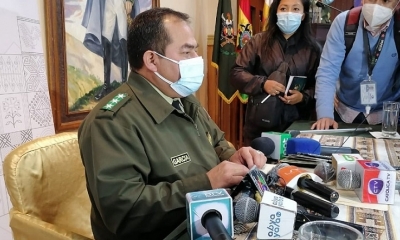 El coronel García de Interpol brindó la información. Foto: ERBOL.