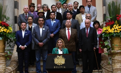 Exministros del gobierno de Jeanine Áñez. 