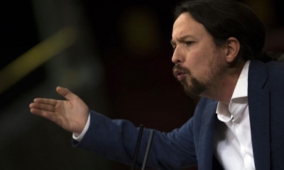 El secretario general de Podemos, Pablo Iglesias, en el debate de la moción de censura (Francisco Seco / AP)