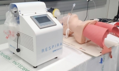 1 de los 170 respiradores de la marca Respira que llegó a Bolivia. Foto: RRSS
