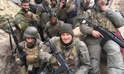 Los primeros voluntarios extranjeros en sumarse a las fuerzas ucranianas para combatir a los invasores rusos.